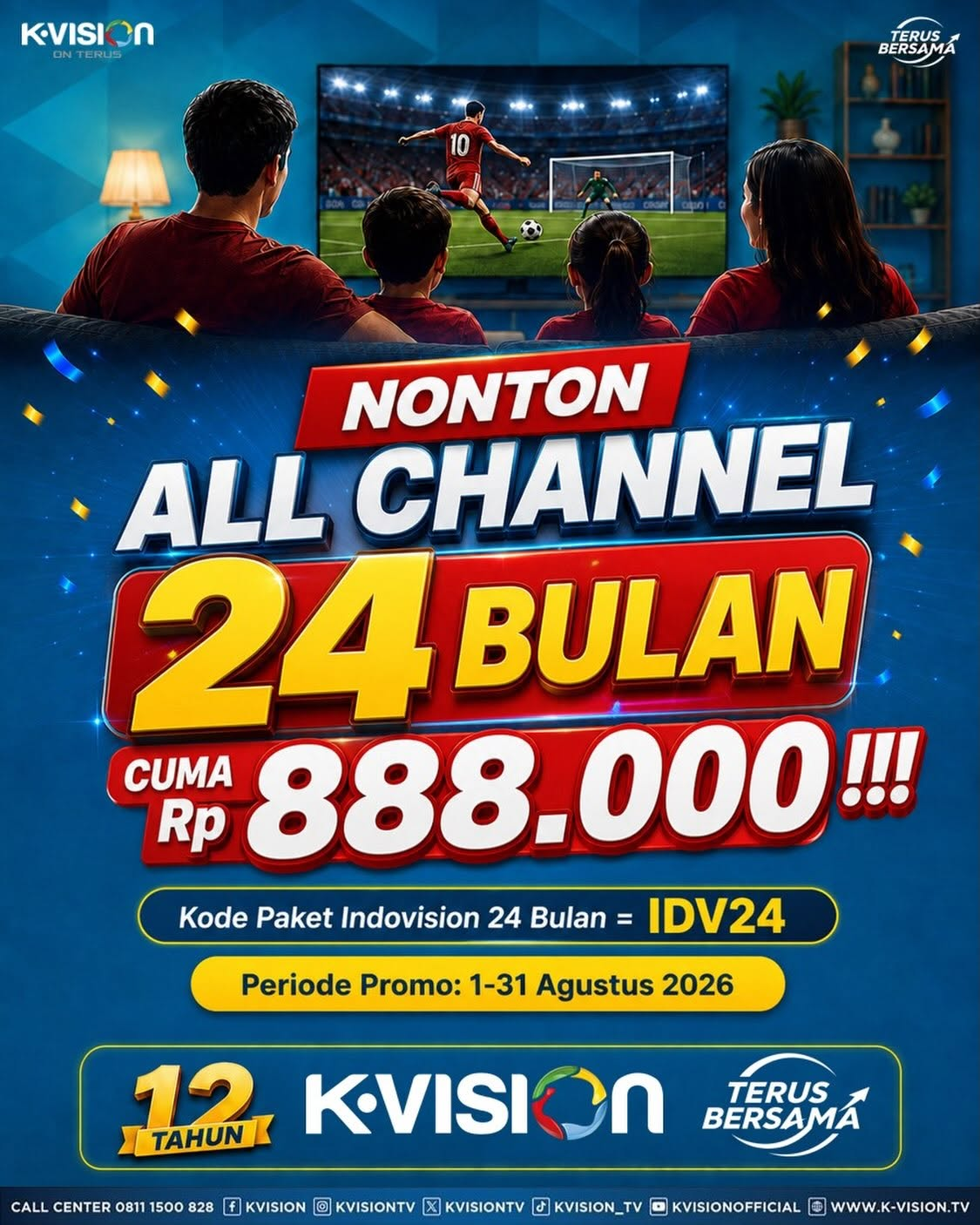 Promo Agustus- K-Vision paket all chanel 2 tahun