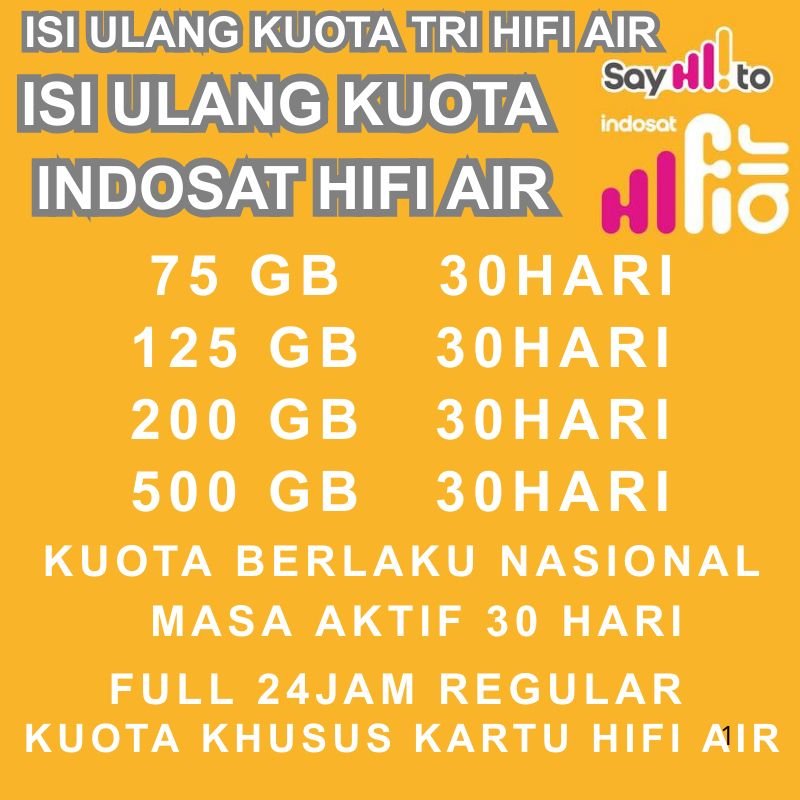 Voucher Indosat HiFi paket